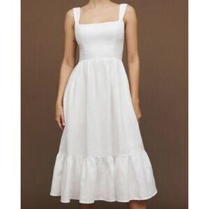 NWT Reformation Bucatini Linen Cottagecore Bridal Midi dress White Size 10